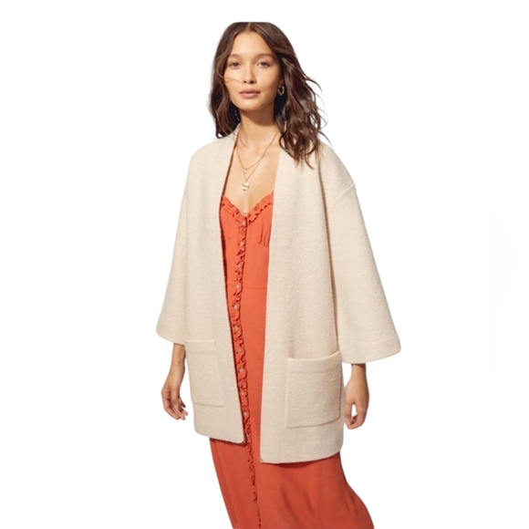 Aritzia Wilfred Yellow Brullon Wool Cardigan Size S - Picture 1 of 11